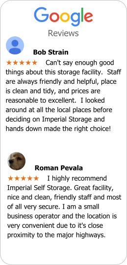 Google reviews for self storage facilities located in Port Coquitlam